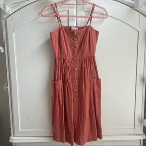 Forever 21 Striped Button Midi Dress